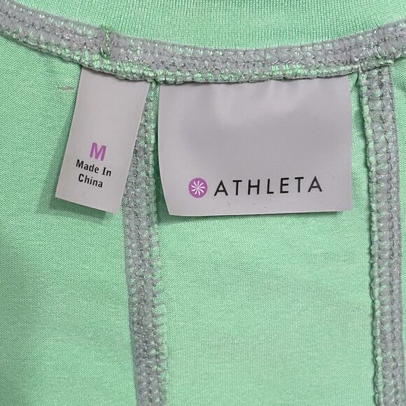 ATHLETA Northern Lights Reflective Racerback Tank Neon Lime Green Womens M - Picture 6 of 8